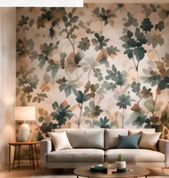 Decorative wallpaper providing full-wall patterned finish